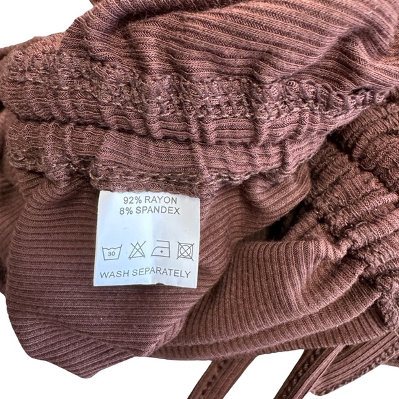 (NWOT)MiiVoo Sexy Ruched Long Sleeve Drawstring Mini Bodycon Dress Size S Coffee - Picture 6 of 7